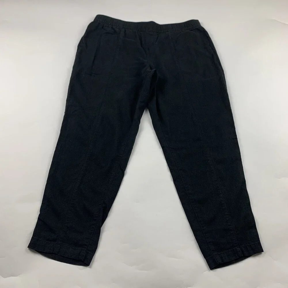 Old Navy Black Linen Blend High Rise Ankle Pant L